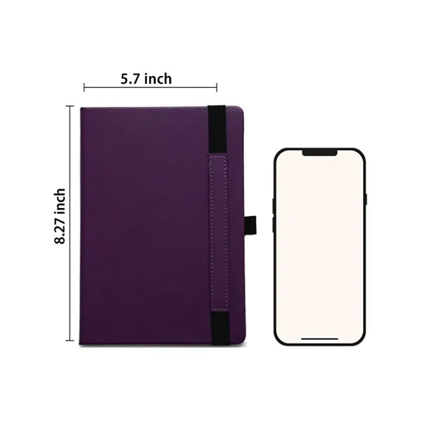 Elastic Band Leather Journal Lined Notebook 8-1/5 x 5-7/10"