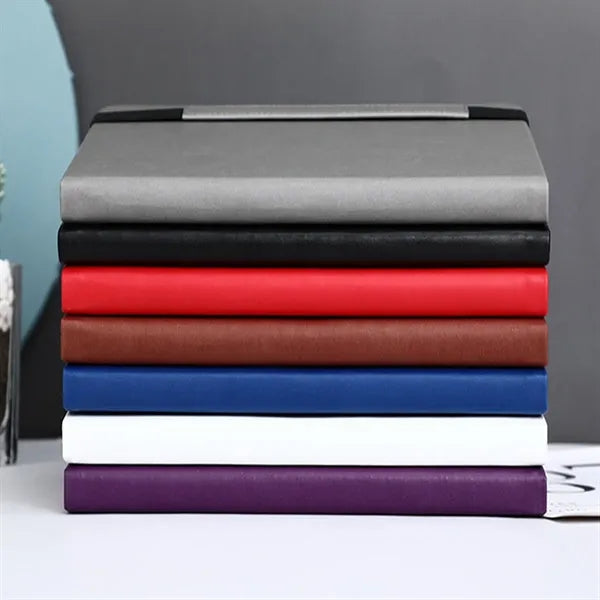 Elastic Band Leather Journal Lined Notebook 8-1/5 x 5-7/10"