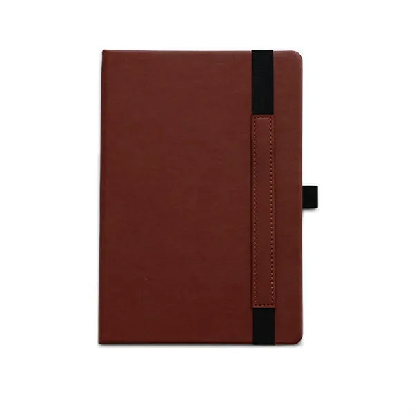 Elastic Band Leather Journal Lined Notebook 8-1/5 x 5-7/10"