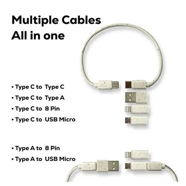 Bamboo Charging cable Kit Eco 3n1 Charger set