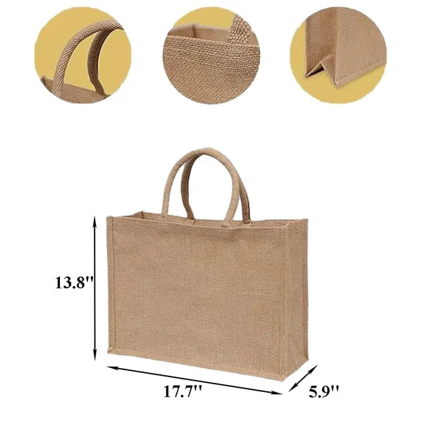 Eco-friendly Large Burlap Jute Tote Bags with Handles
