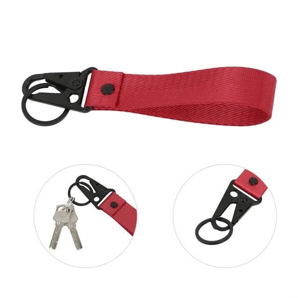 Nylon Wrist Motorcycle Keychain W/ Black Eagle Mouth Buckle