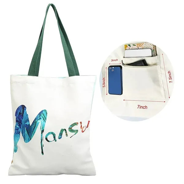Luxury 16oz Canvas Tote Bag w/ Inner Pocket