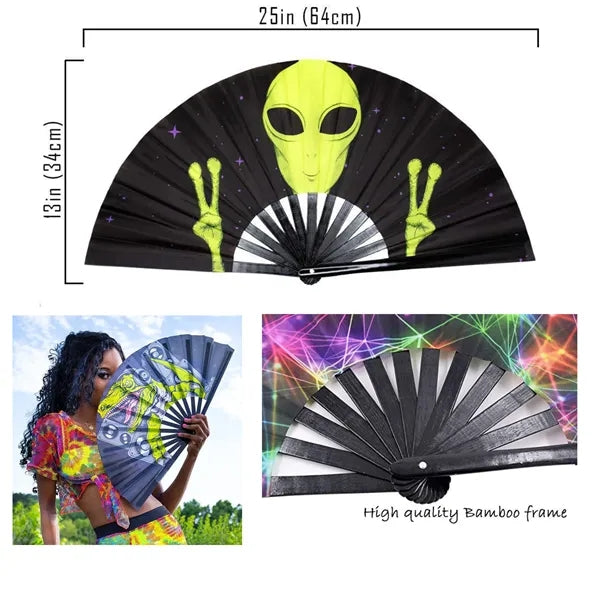 13" Bamboo Frame Satin Fabric Folding Kung Fu Clack Fans