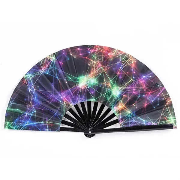 13" Bamboo Frame Satin Fabric Folding Kung Fu Clack Fans