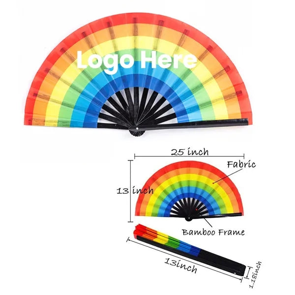13" Rainbow Folding Kung Fu Clack Fans