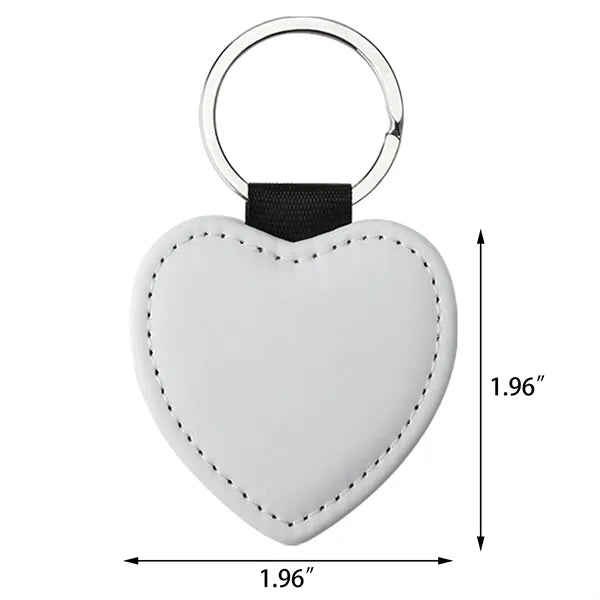 Heart Shape Keychain Blanks Pu Leather