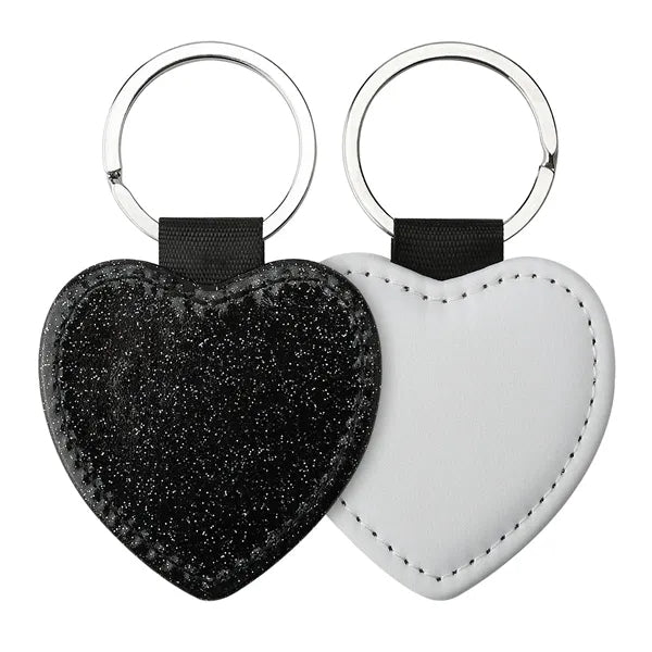 Heart Shape Keychain Blanks Pu Leather