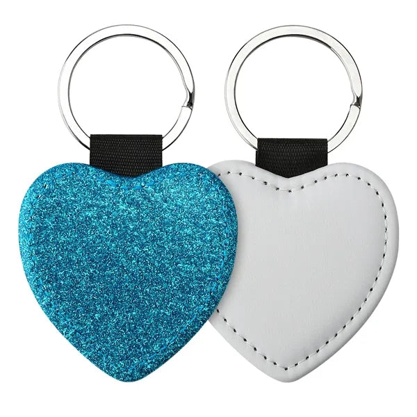 Heart Shape Keychain Blanks Pu Leather
