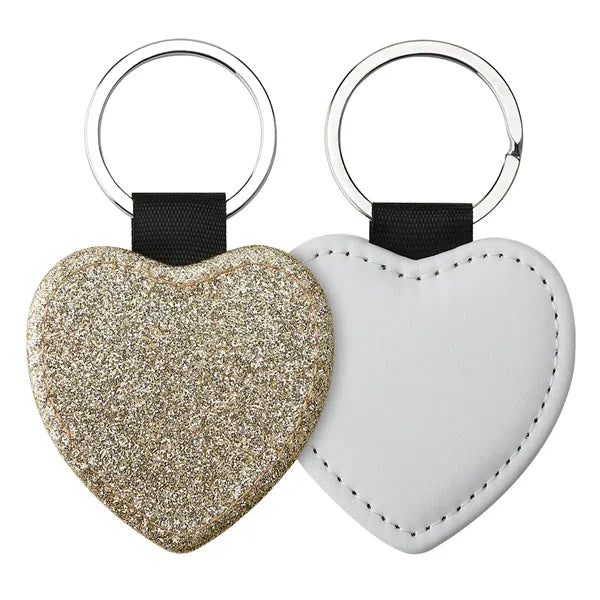 Heart Shape Keychain Blanks Pu Leather