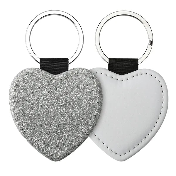 Heart Shape Keychain Blanks Pu Leather