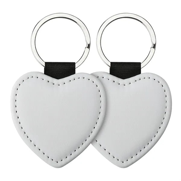 Heart Shape Keychain Blanks Pu Leather