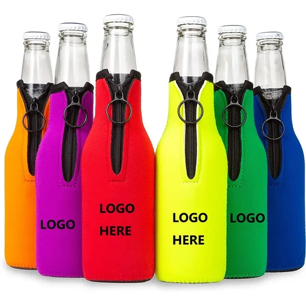 Shaped Beer Bottle Wine Sleeve With Zipper