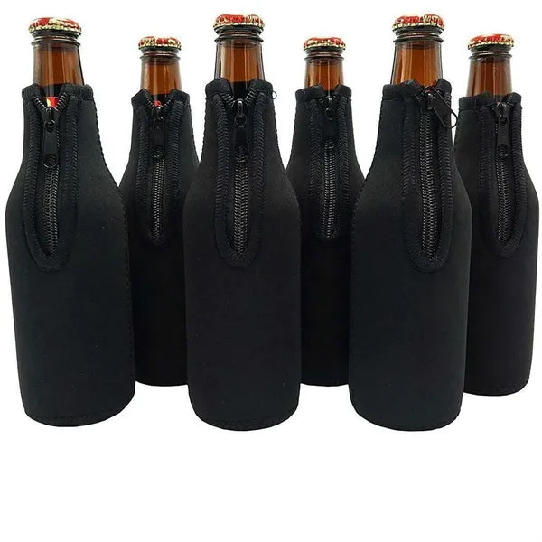 Shaped Beer Bottle Wine Sleeve With Zipper