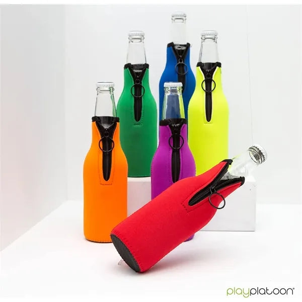 Shaped Beer Bottle Wine Sleeve With Zipper