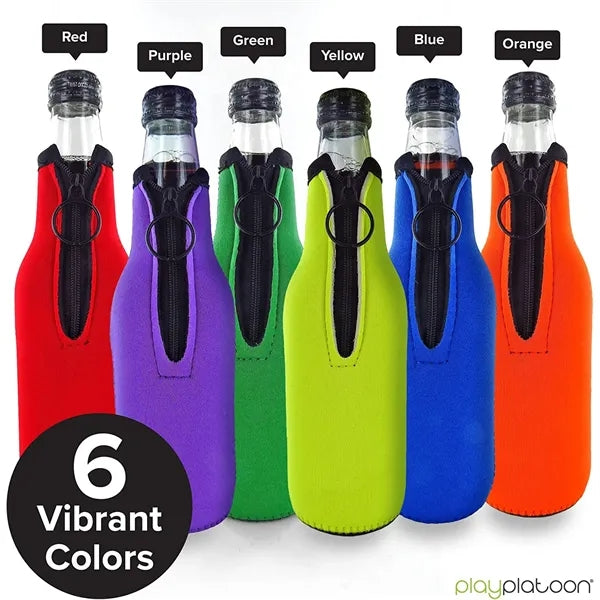 Shaped Beer Bottle Wine Sleeve With Zipper