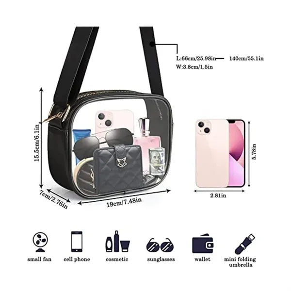 Stadium Approved Clear Crossbody Bags for Concerts Sports
