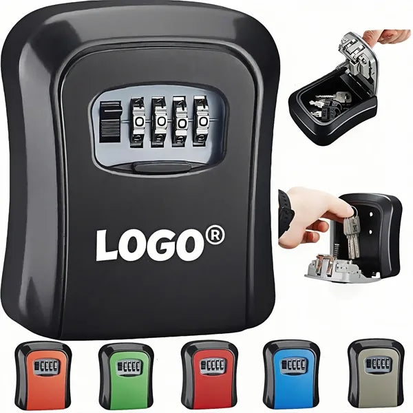 4 Digit Combination Key Lock Box Outdoor Wall Mount Safe