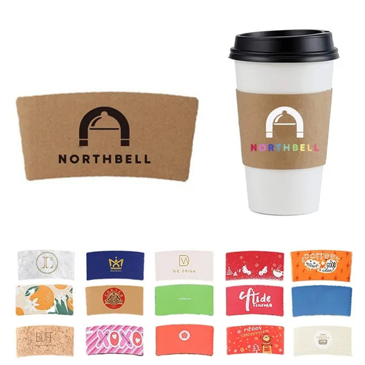 12-16 oz Full-Color Kraft Coffee Cup Sleeve