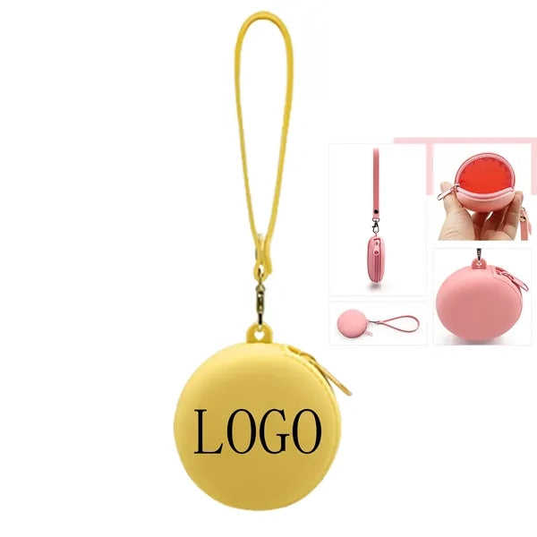 Round Silicone Coin Purse Earphone Storage Bag