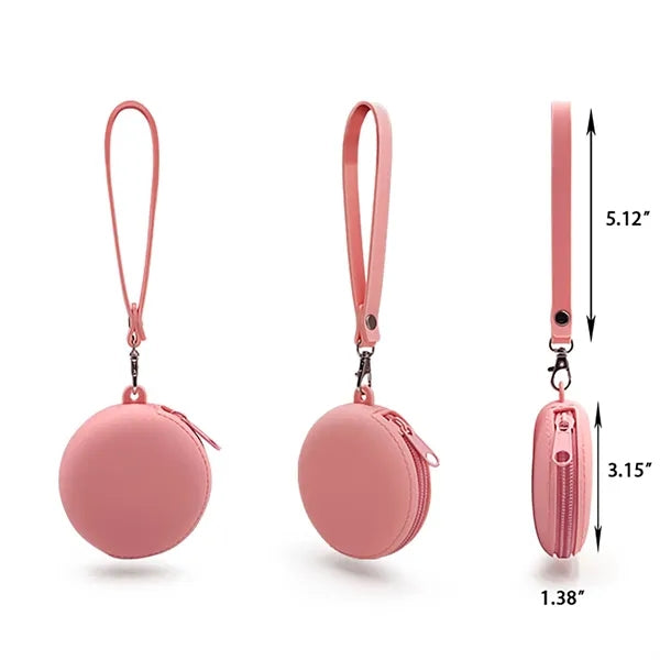 Round Silicone Coin Purse Earphone Storage Bag