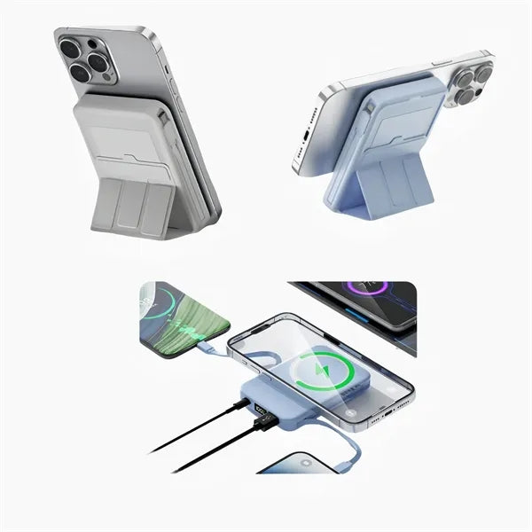 10000mah Type-c Magnetic Wireless Power Bank With Holder