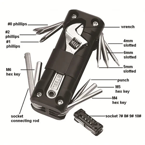 16 Piece Bike Repair Tool Kit