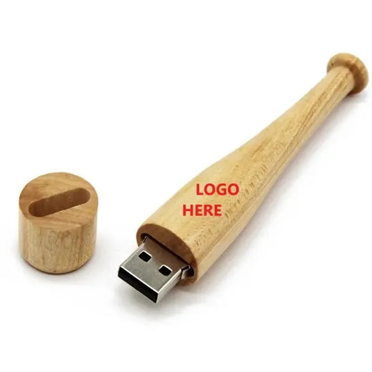 Wooden Baseball Bat Shape USB Flash Drive