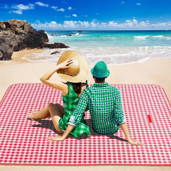 Foldable Waterproof Picnic Blanket Beach Mat With Strap
