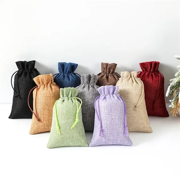 Durable Cotton Linen Drawstring Gift Bag