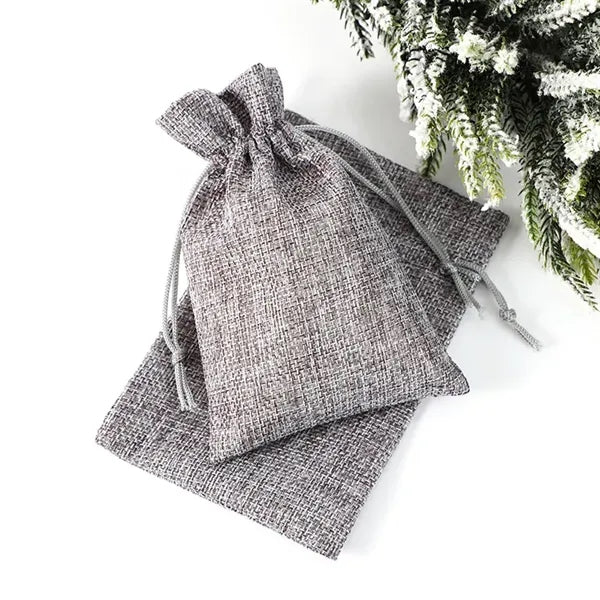 Small Eco-Friendly Burlap Packing Drawstring Pouch