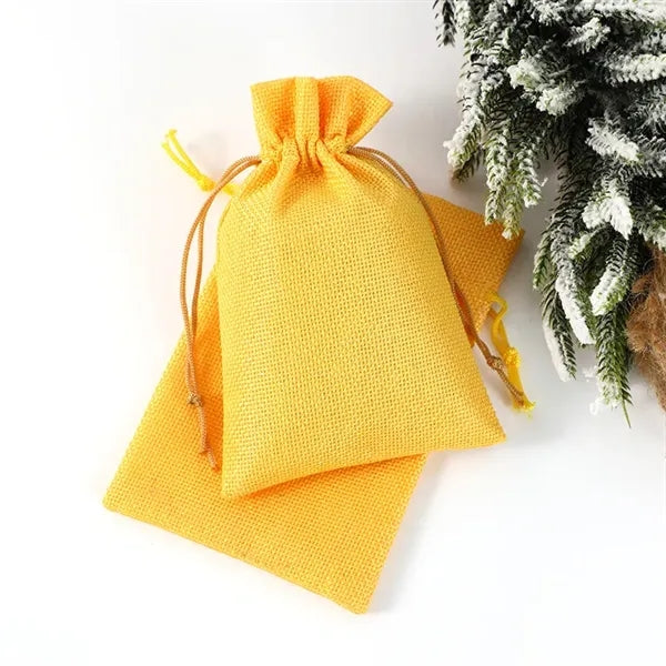 Small Eco-Friendly Burlap Packing Drawstring Pouch