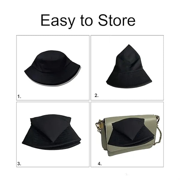 Unisex Summer Packable Cotton Bucket Hat