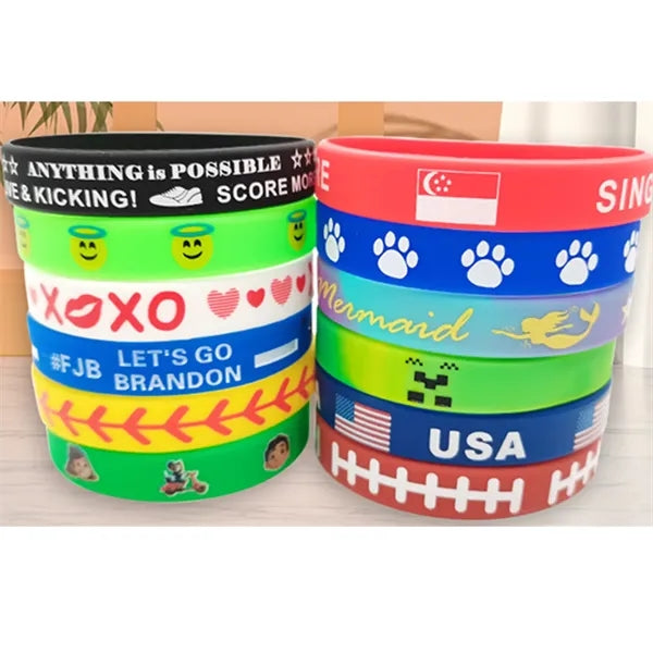 Luminous Color Blank Silicone Bracelets Wristbands
