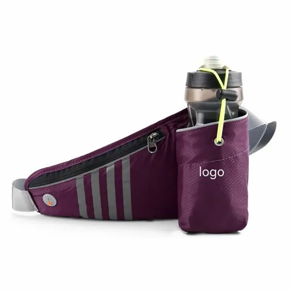 Polyester Running Hydration Fanny Pack w/Water Bottle Holder