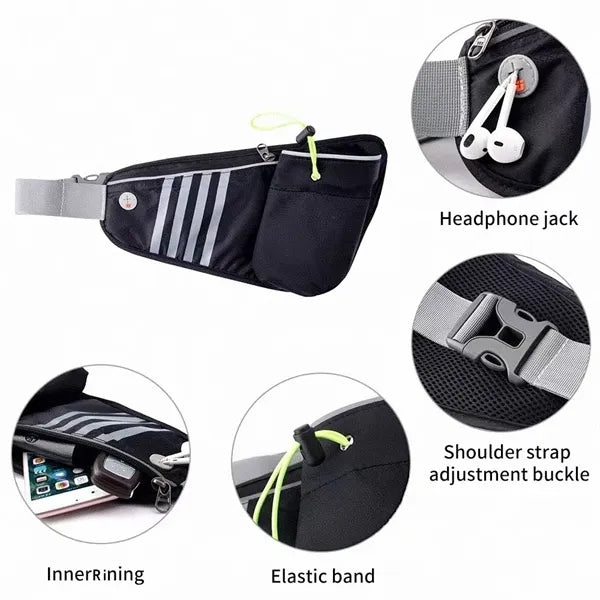 Polyester Running Hydration Fanny Pack w/Water Bottle Holder