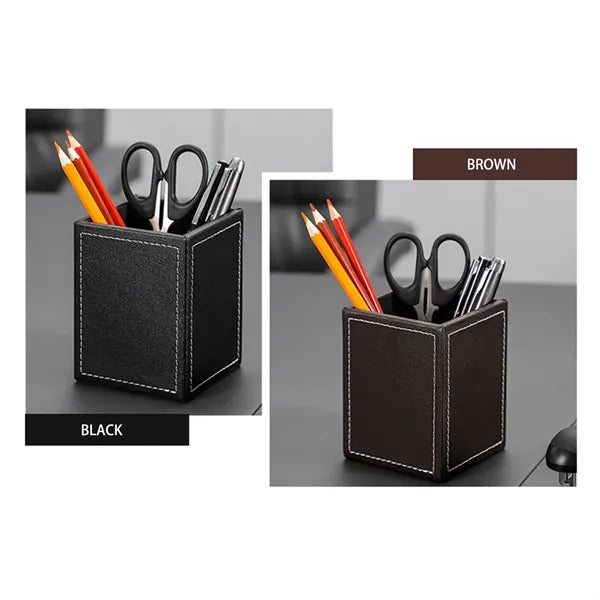 Desk Organizer Leather Pen Holder