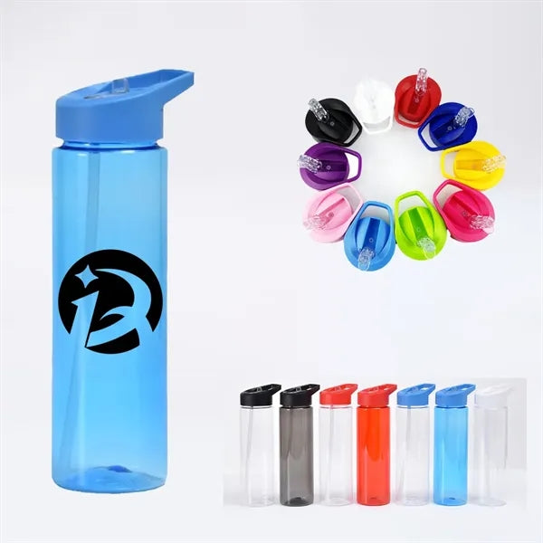 24 Oz Single Layer Straw Outdoor Sports Water Bottle