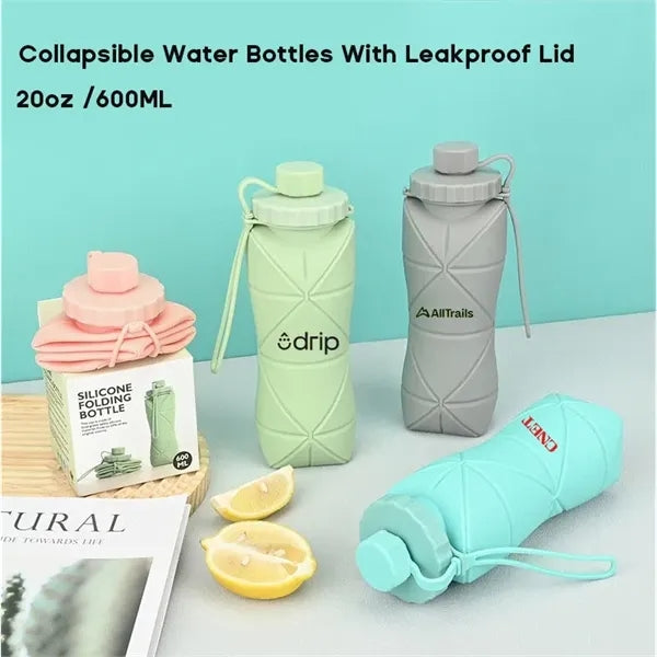 20oz Collapsible Water Bottles For Travel Gym Hiking Sports