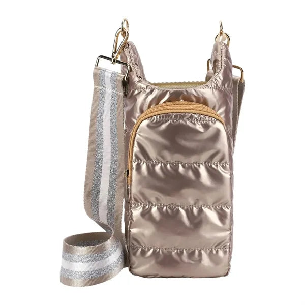 Crossbody Water Bottle Sling Bag with Strap and Pocket