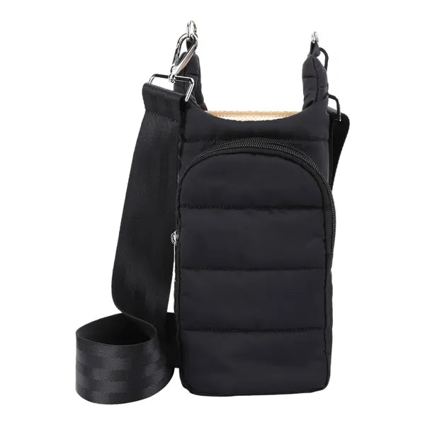 Crossbody Water Bottle Sling Bag with Strap and Pocket
