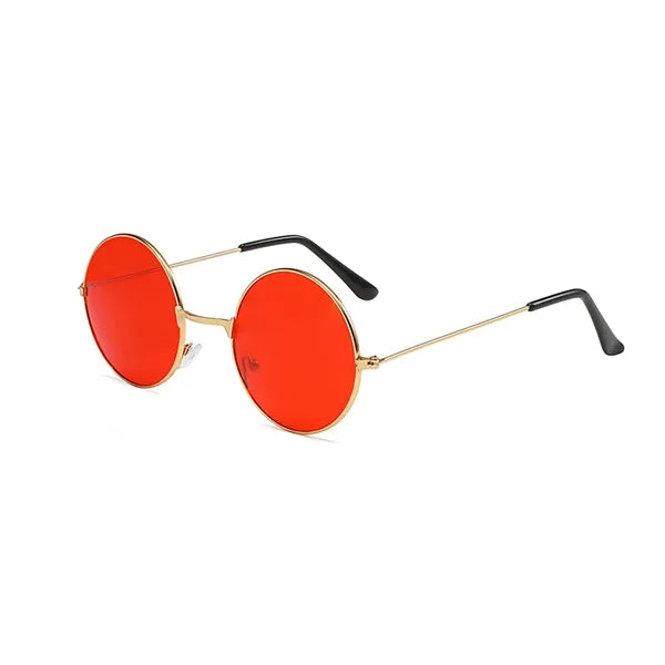 Round Frame Metal Sunglasses with Colored Lenses