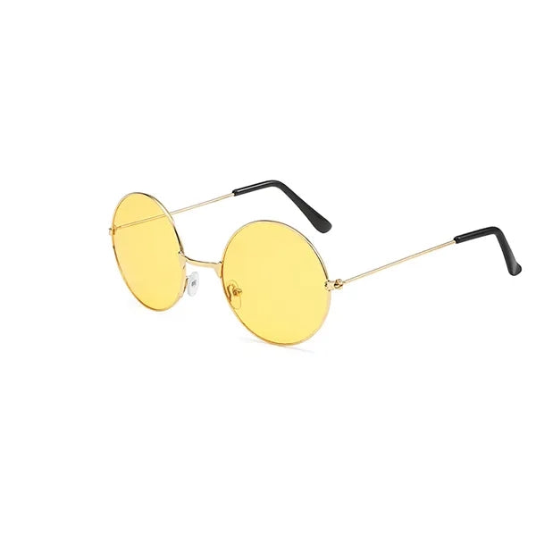 Round Frame Metal Sunglasses with Colored Lenses