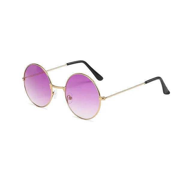 Round Frame Metal Sunglasses with Colored Lenses