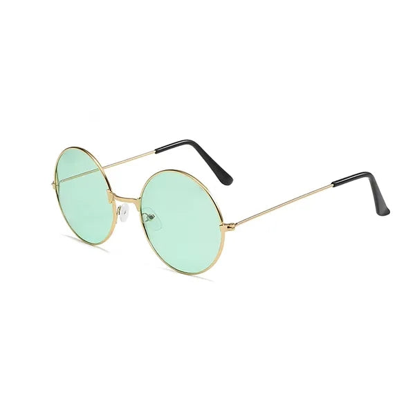 Round Frame Metal Sunglasses with Colored Lenses