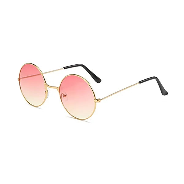 Round Frame Metal Sunglasses with Colored Lenses