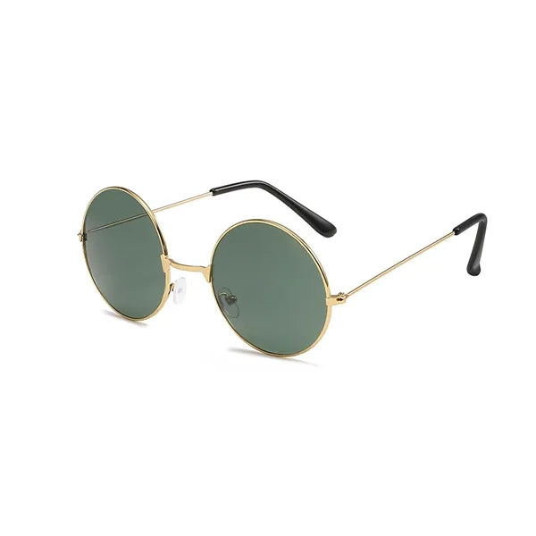 Round Frame Metal Sunglasses with Colored Lenses