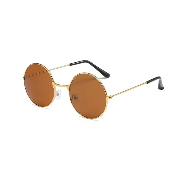 Round Frame Metal Sunglasses with Colored Lenses