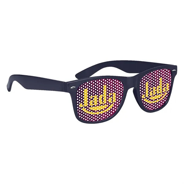 Pad Printed Neon Blue Billboard Sunglasses