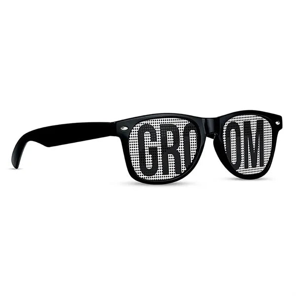 Pad Printed Neon Blue Billboard Sunglasses